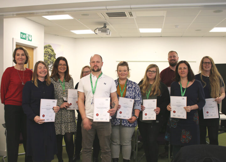 Group of Selwood Housing staff with CMI certificates