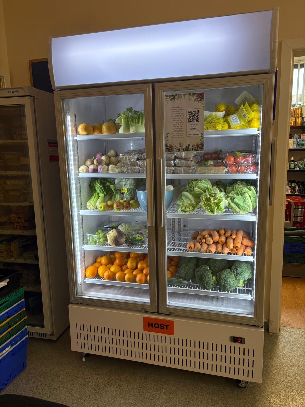 A new fridge in the local community pantry