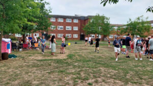Wide shot of a family fun day held at Charlotte Square