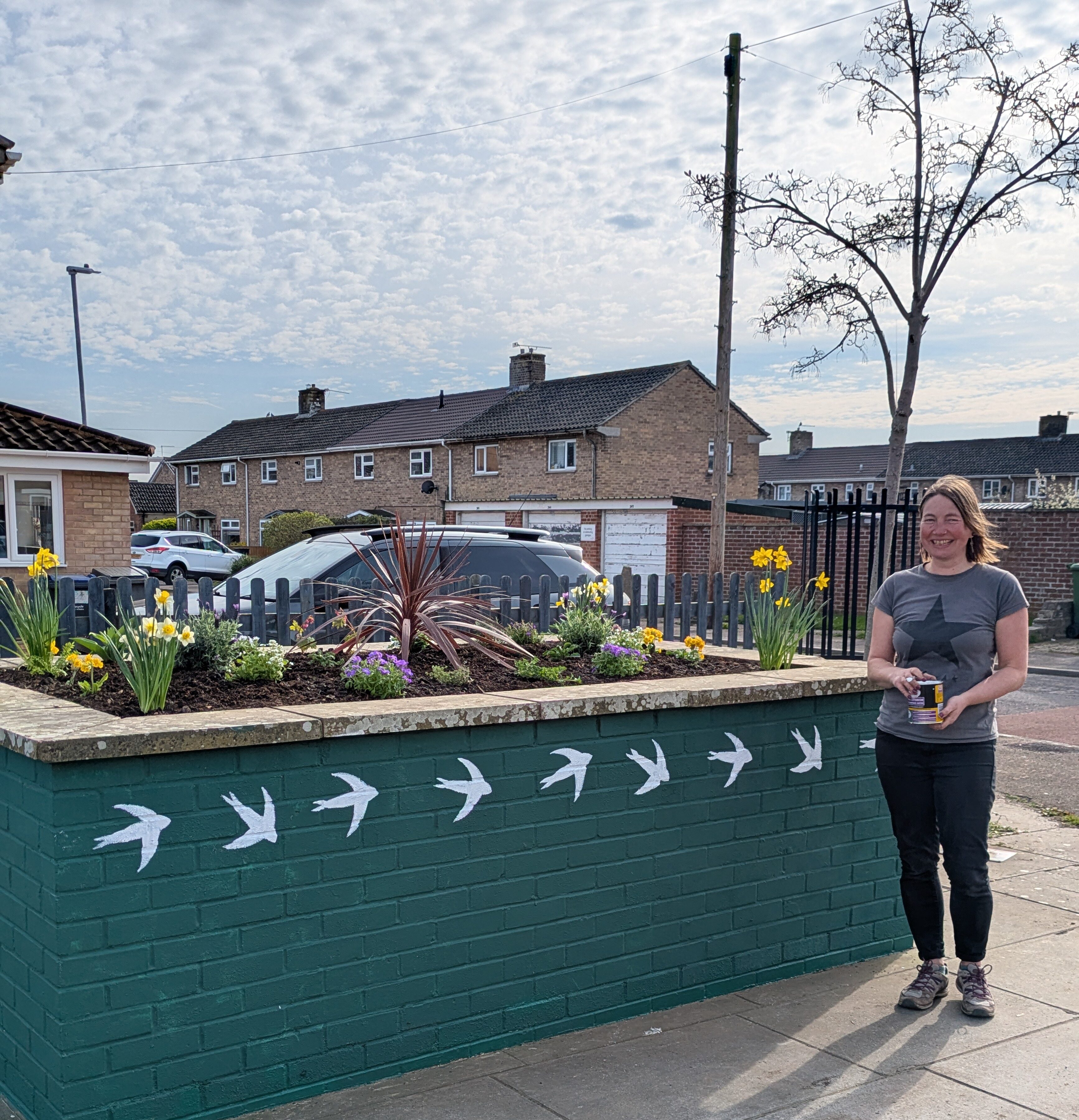 Refurbished community planter.