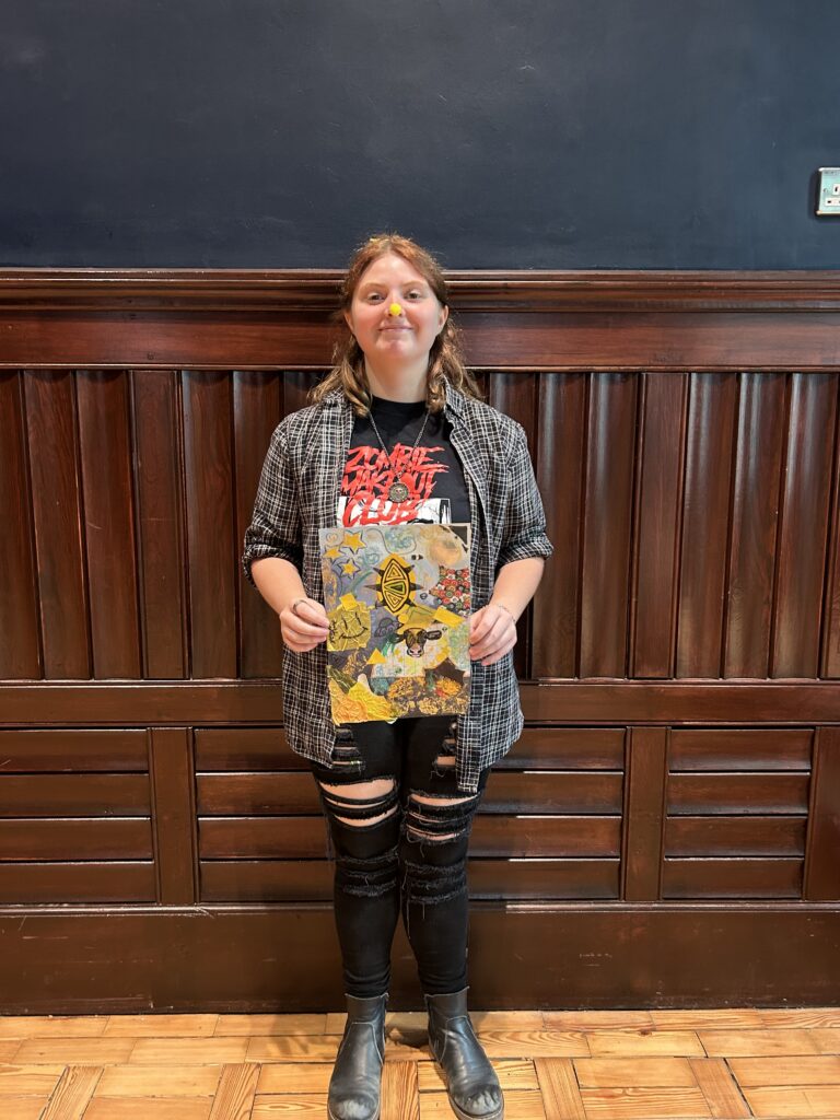 A teenager displaying their work completed with TeenTrowbridge